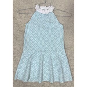 Janie And Jack Girls Knit Halter Dress Skater Style Size 6 Twirly Tiffany Blue‎